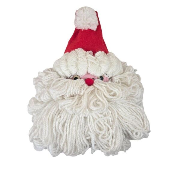 Handcrafted Santa Claus Yarn Face Decoration Kitchen Table Crafts - Picture 1 of 6